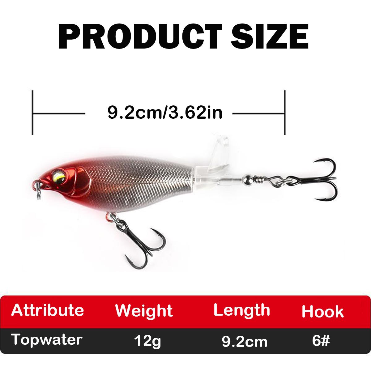 5PCS-Top Water Fishing Lures with BKK Hooks, Whopper Lure for Freshwater or Saltwater, Floating Lures for Bass Catfish Pike, Surface Wobble PoPobait Bass Baits Teasers Fishing Gifts for Men