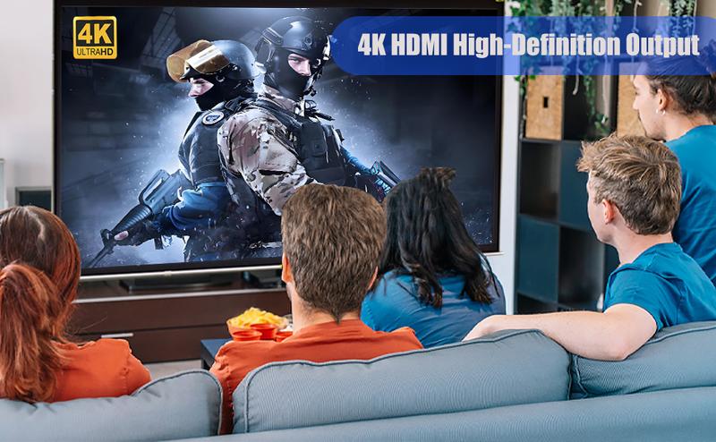 Retro Gaming Console & Gaming Stick with 20,000+ Preloaded Games, 4K Ultra HD & Dual Wireless Controllers — Plug & Play for Family Fun, 64GB Memory