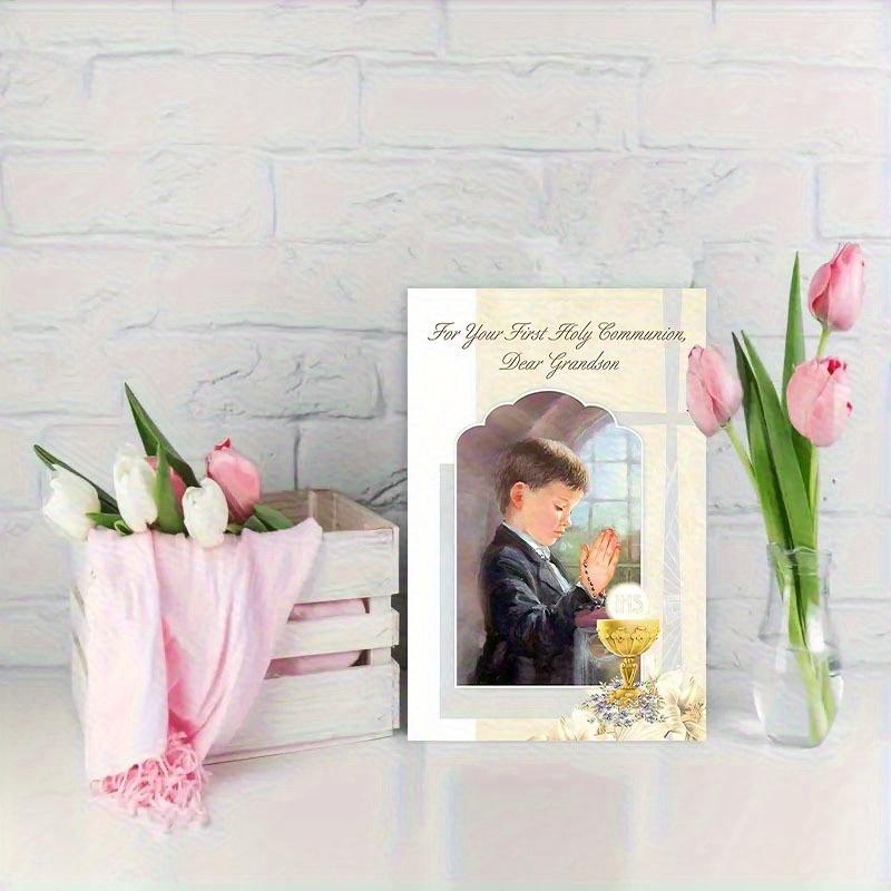 1pc.Elegant.First.Holy.Communion.Card.with.Envelope....Paper..Cross.Design..Perfect.for.Godson..Goddaughter..Son..Daughter...Ideal.for.Baptism..Naming.Day..Religious.Celebrations.