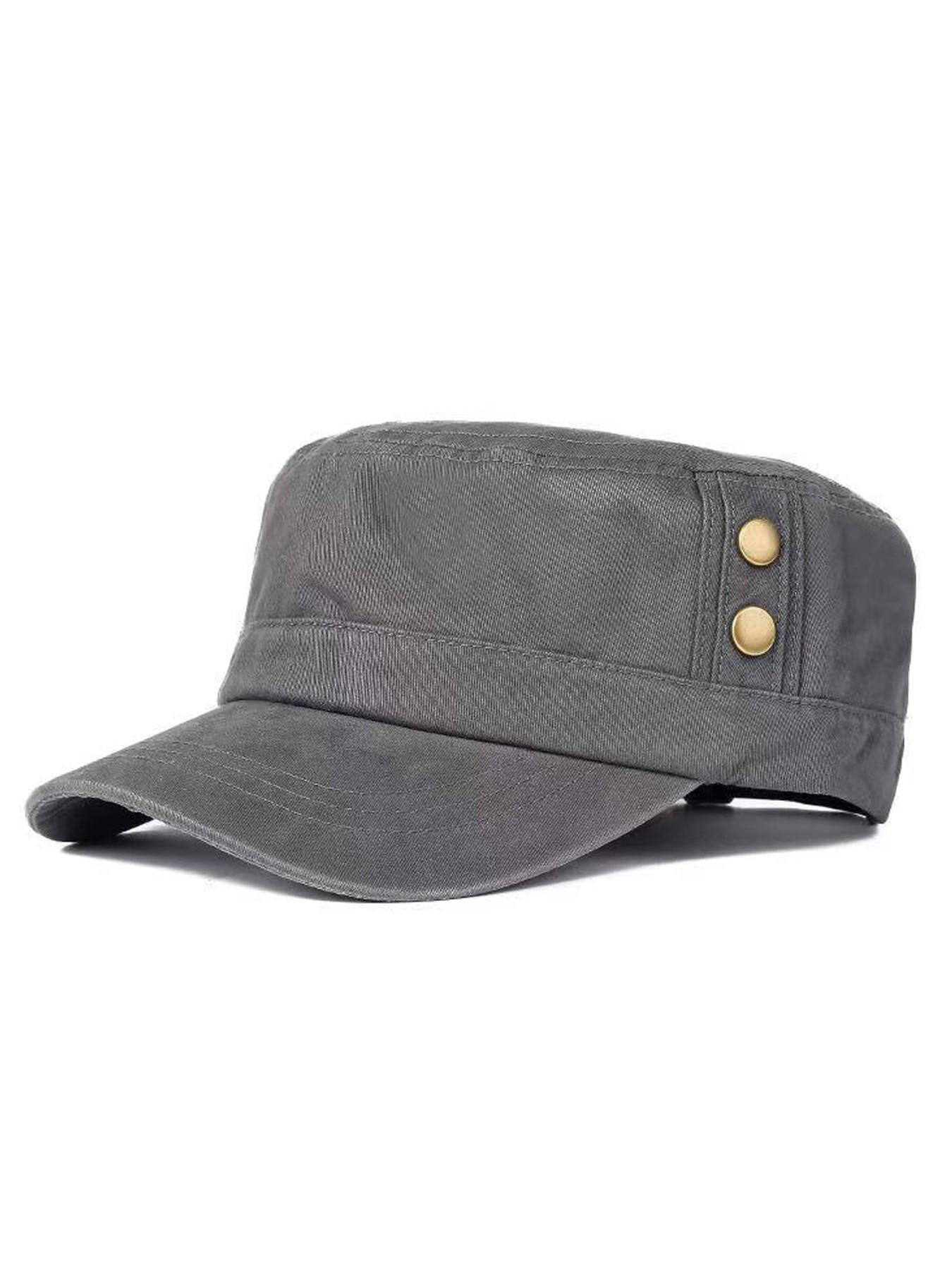 Men's Cadet Army Caps Casual Military Caps Flat Top Cap