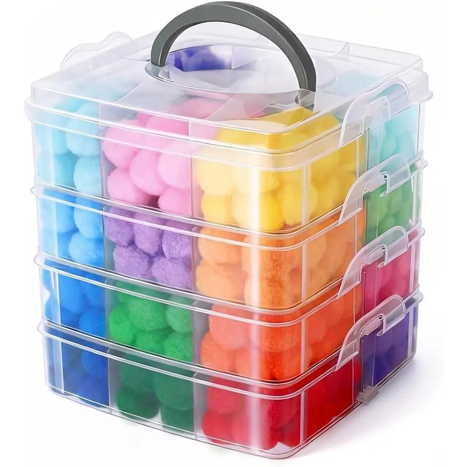1000pcs 1inch Pom Poms, 600 Pompom Balls for Arts & Crafts, Soft and Fluffy Craft Pompoms with 400 Wiggle Eyes (Multi-Colored)