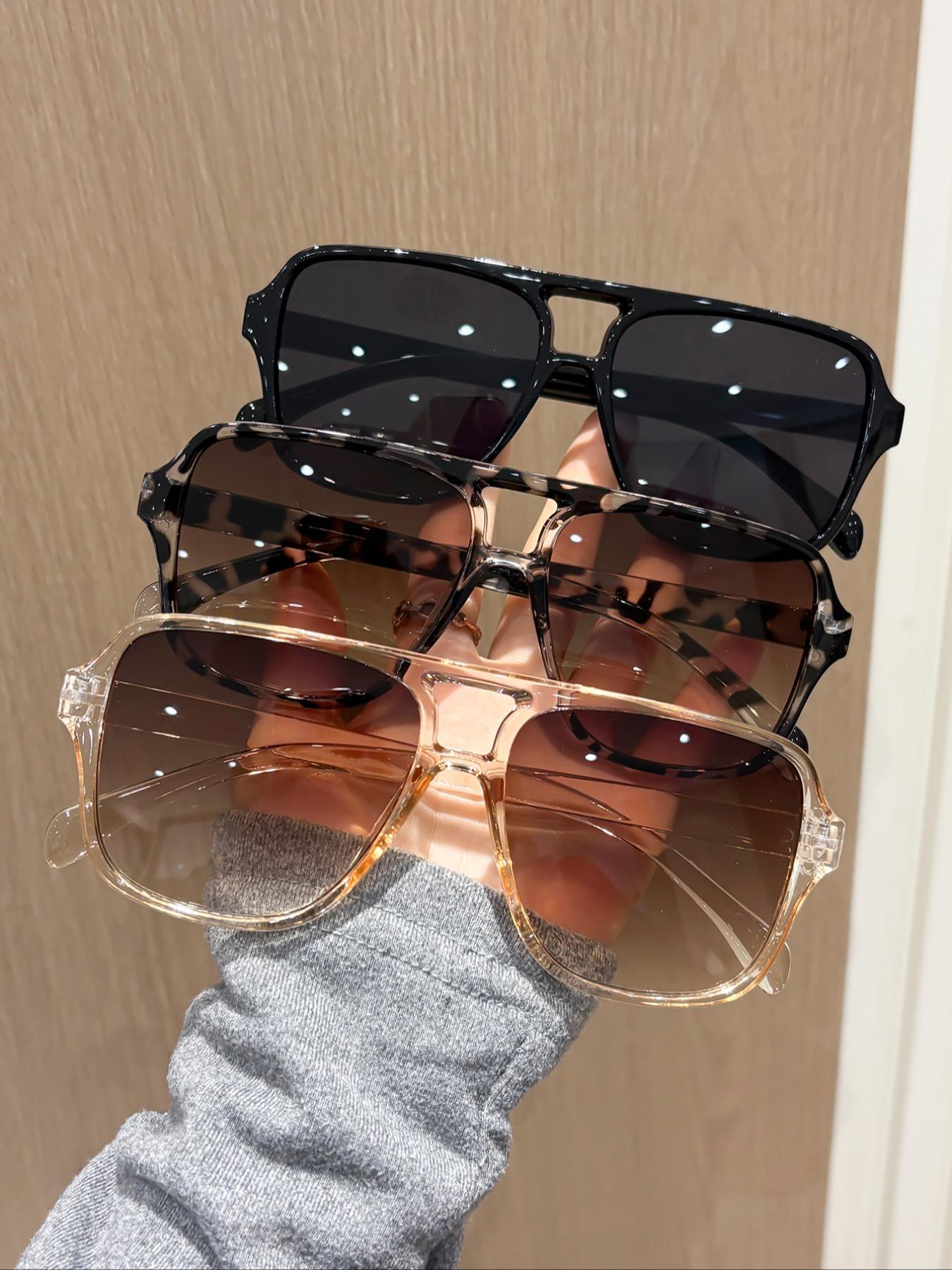 Women's Classic Pilot Frame Sunglasses, Trendy Shades, Vintage Style, Perfect for Driving, Shopping, Afternoon Tea Parties, Pack of 3 Women's Classic Pilot Frame Sunglasses, Trendy Shades, Vintage Style, Perfect for Driving, Shopping, Afternoon Tea Parties, Pack of 3