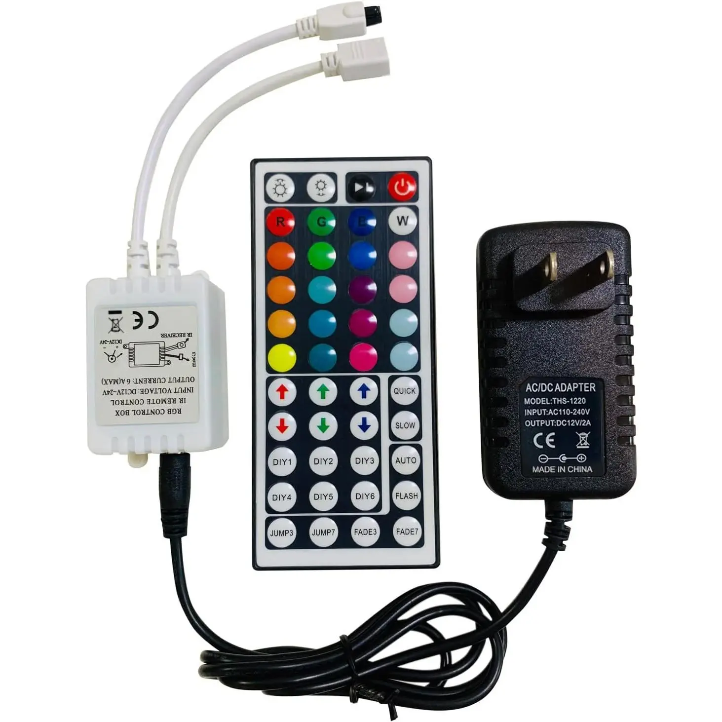 LED Light Remote Controller IR Receiver Led Light Adapter Connector Set DC 12V 2A Power  Plug Adapter for 5050 2835 3528 Strip Lights