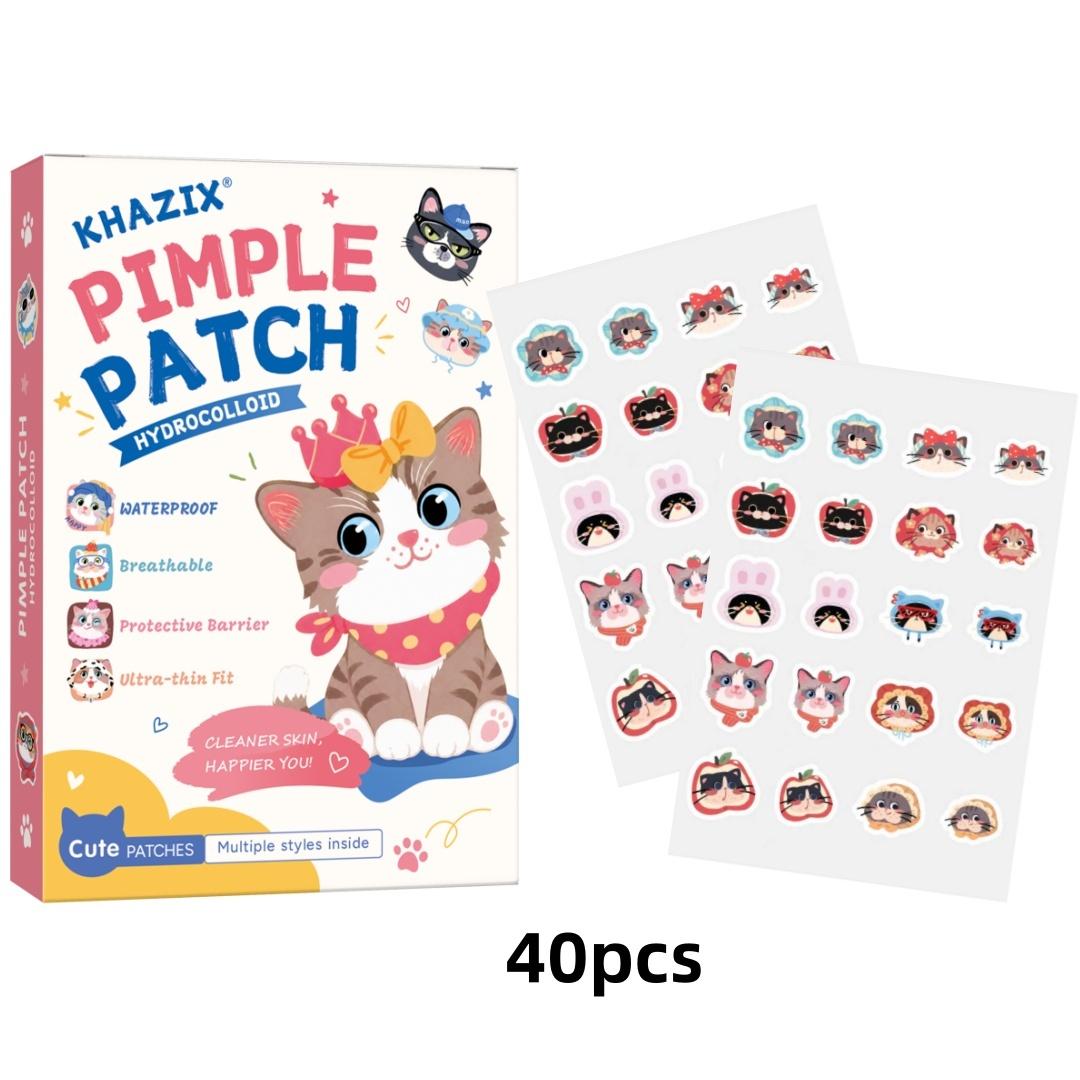 Cute Cat Pimple Patch, Non-Irritating Makeup Covering Patch, Breathable Facial Care, Portable Design, Ideal for Travel and Parties