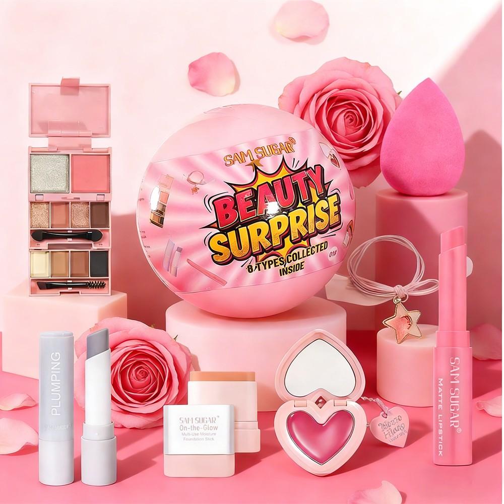 Valentine's Day Makeup Ball Set, Multi-Function Festive Beauty Kit, Perfect Gift, No Alcohol or Aerosol, Not Flammable Liquid
