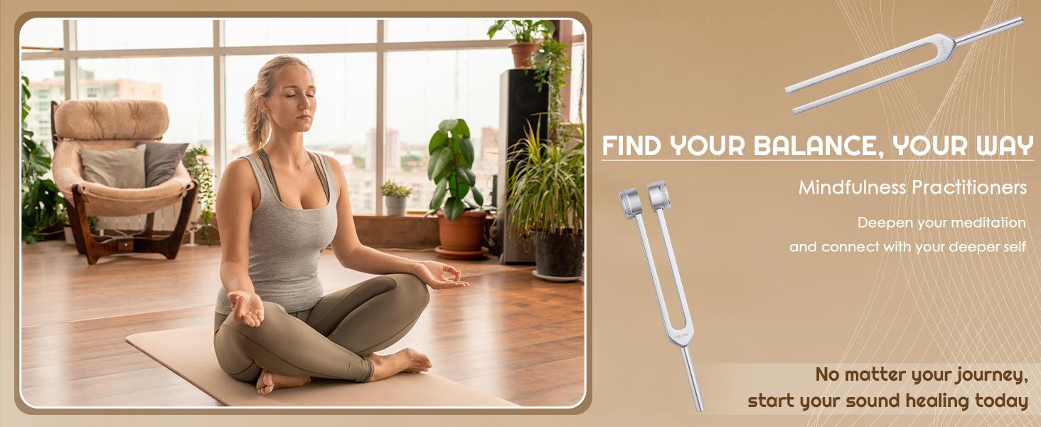 Tuning Forks for Healing Set-128Hz, 136.1Hz, 256Hz, 384Hz Weighted & Unweighted with Activator & Pouch-Complete Sound Therapy Kit for Chakra Balancing, Yoga, Meditation, Stress Relief & Energy Healing 01