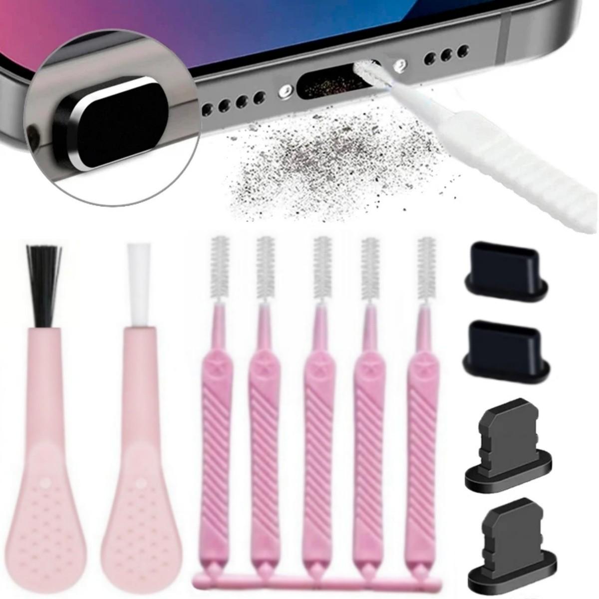 Multifunctional Phone Charging Port Cleaning Brush, Dustproof Mini Soft Round Brush, Bendable Shower Hole Cleaner, Mobile Phone Dust Cover