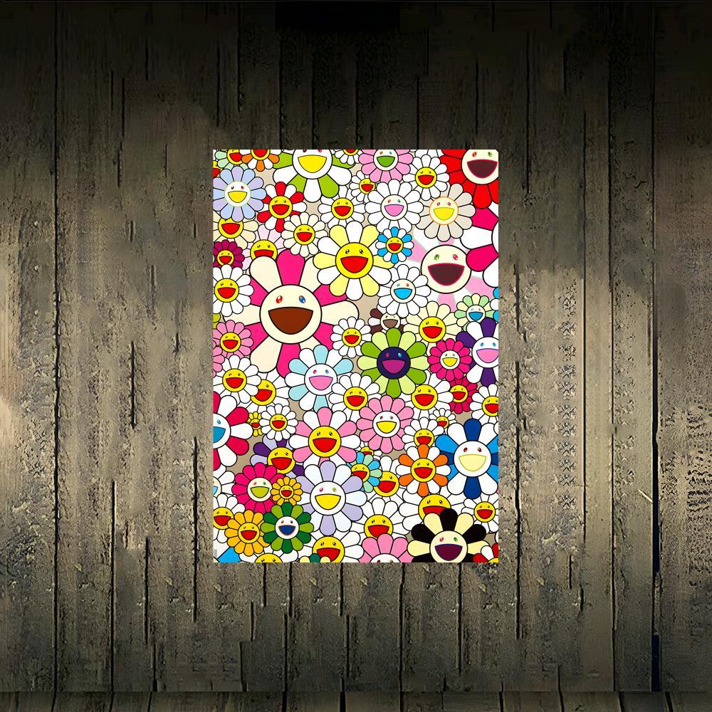 Murakami Takash Painting Fashion Poster Frameless poster pp Matte adhesive paper for Living room hallway bedroom