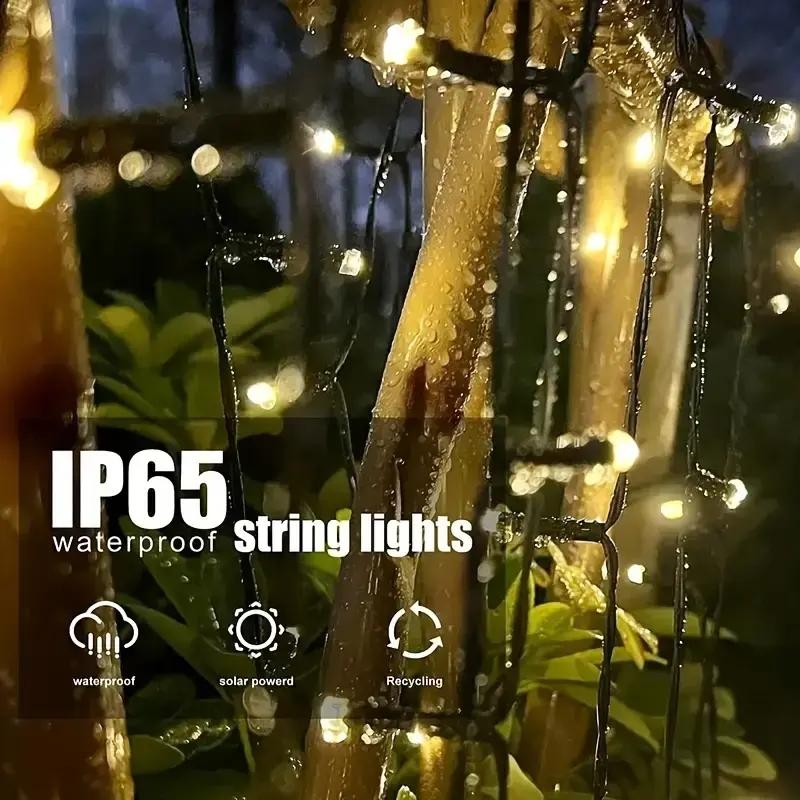 2pack Solar String Lights, 200 LED Christmas Lights with 8 Modes, Ip65 Waterproof Outdoor Garden Yard Wedding Birthday Party Decorations