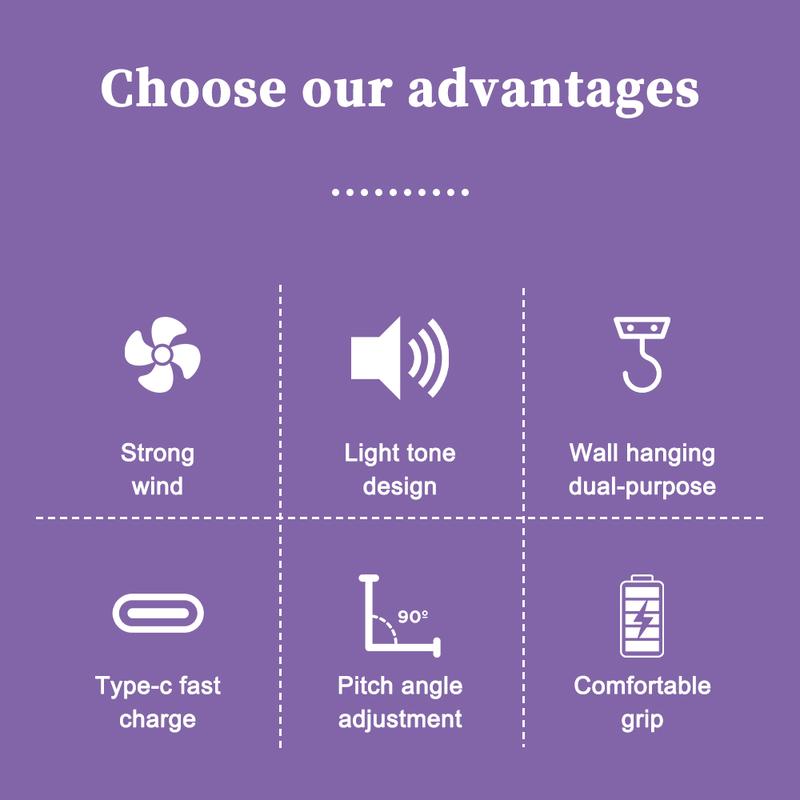 USB Charging Fan with Digital Display, 100-Speed Turbo Powerful Fan, Adjustable and Portable Desktop Hanging Fan, Strong Wind Cooling for Summer, Suitable for Home, Kitchen, Bathroom, Office, Outdoor Camping