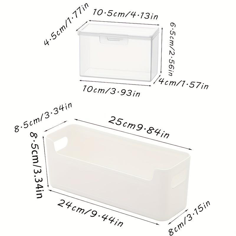 2pc Card Storage Box with 5 Compartments, PP Material Transparent Organizer for Cards & Postcards, Ideal for Young Adults & Students, Durable Plastic Organizers