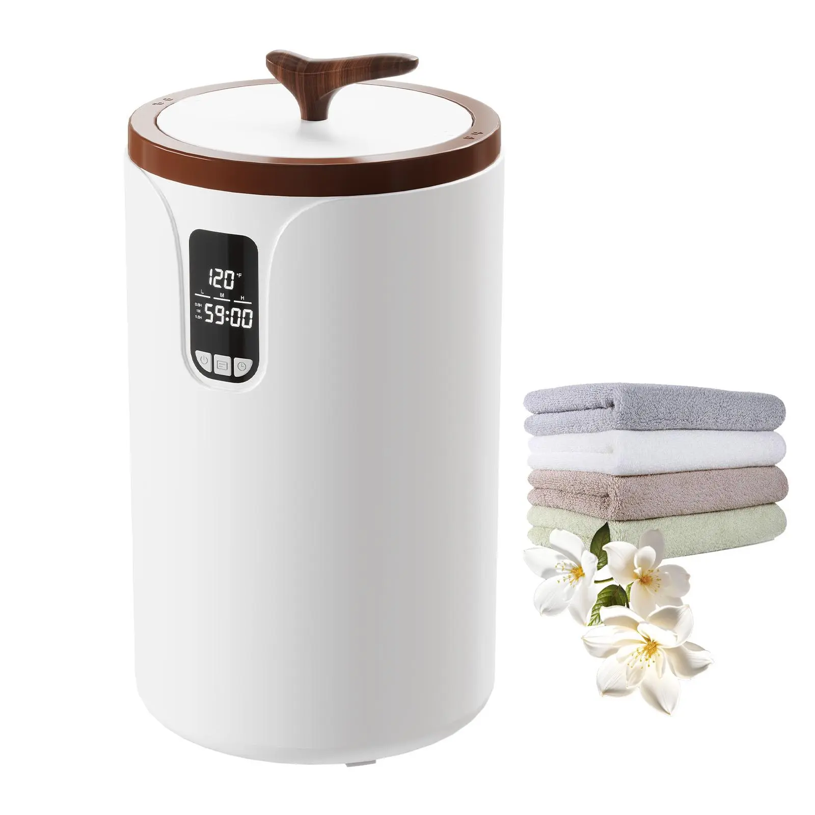 Fast Even Heating Towel Warmer Bucket for Bathroom –Large Capacity, Adjustable Timer, Auto Shut-Off & Overheat Protection, Portable Electric Dryer