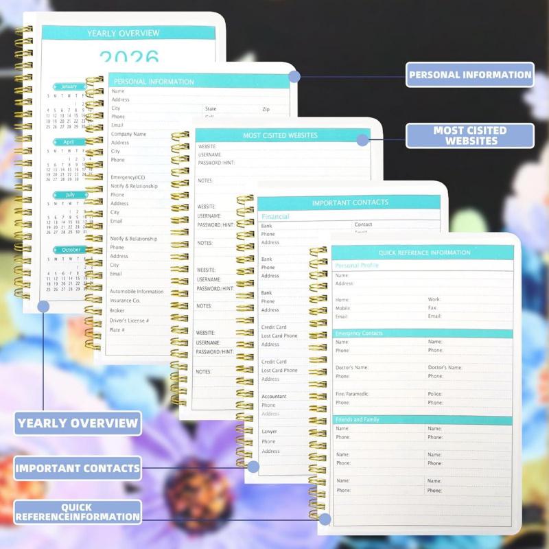 2026-2030 Monthly Planner/Calendar - January 2026 to December 2030, 5-Year Monthly Planner, Large Purple Flower Theme Cover Design Notebook, Yearly Calendar Planning, Monthly Tabs, 60-Month Calendar, 5.5 x 8.3 inches, 71 Sheets/142 Pages Thick Paper, Elas