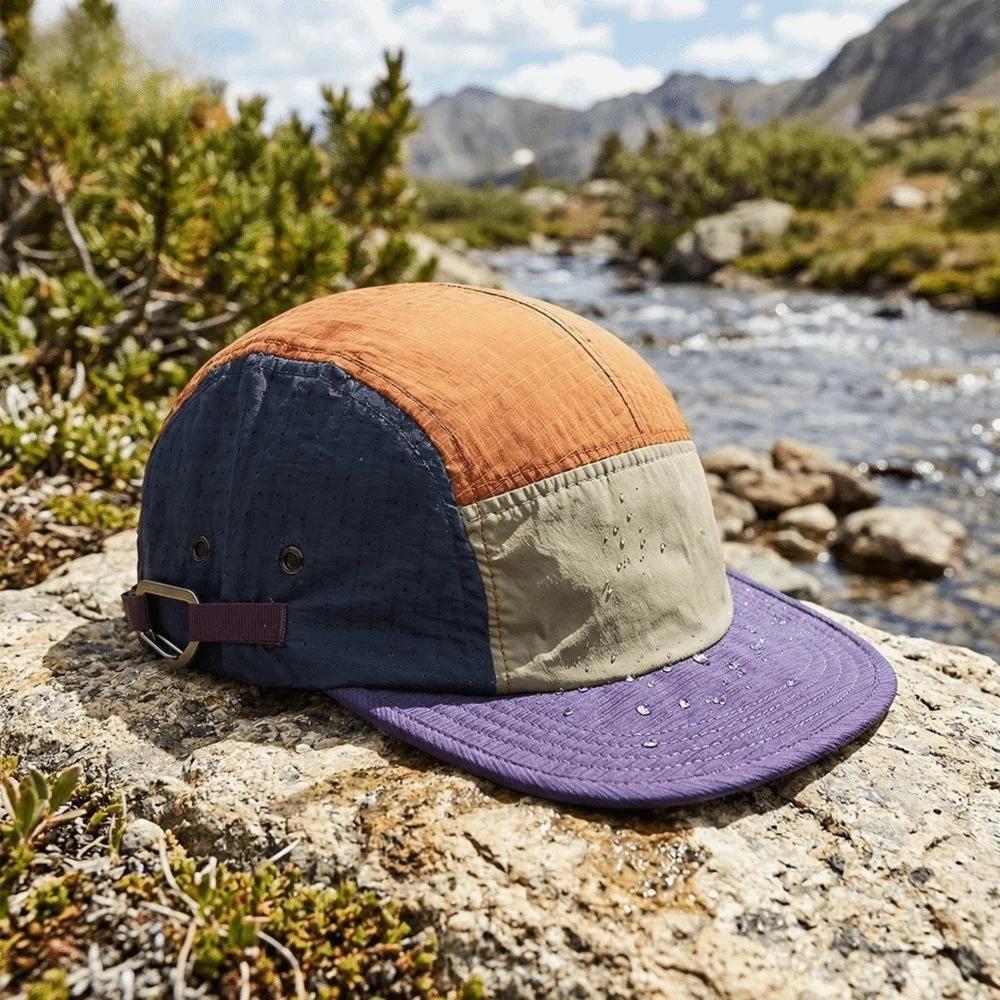 5-panel Men Baseball Caps Color Matching Lightweight Quick Drying Cap Breathable Sun Protection Duck Tongue Cap