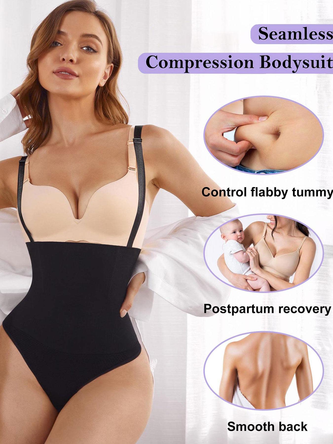 Women's Shapewear Bodysuit, High Elastic Fabric, Seamless Design, Adjustable Straps, Tummy Control, Comfortable & Breathable, High Waist Shapewear halloween dailydrip comfyessentials underwearhaul boxertok midsize tiktokshopbacktoschool