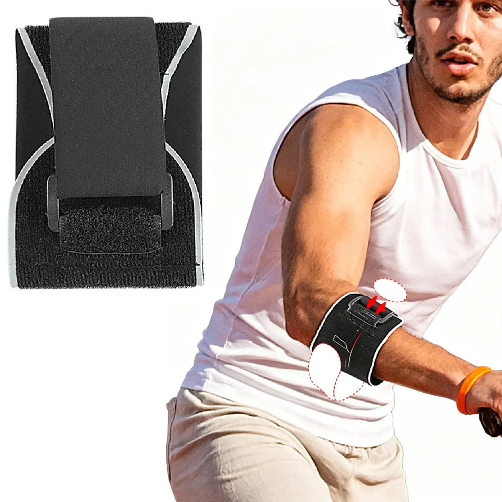 1PCS Men Women Soft Rebound Elbow Brace, Adjustable Shock Absorbing Forearm Support Strap for Tennis & Golfer’s Elbow, Sports Elbow Guard for Weightlifting, Paddling, Basketball, Badminton & Gym