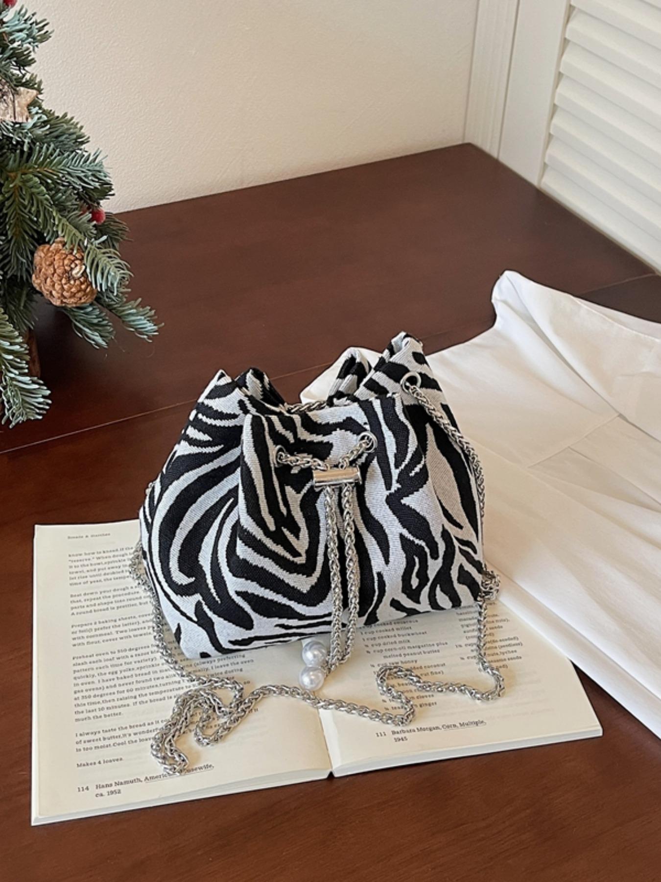 Elegant Floral Print Bucket Bag, Drawstring Design, Fashionable Crossbody Shoulder Bag, High-End Stylish Single Strap Bag