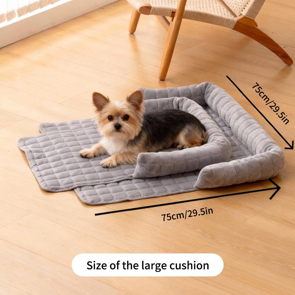 Plush Pet Bed, Cat & Dog Love Sofa Cushion, Soft Dog Nest, Large Space Anti-Slip Sleep Pad, Cozy Pet Lounger, Fluffy Cloud Bed