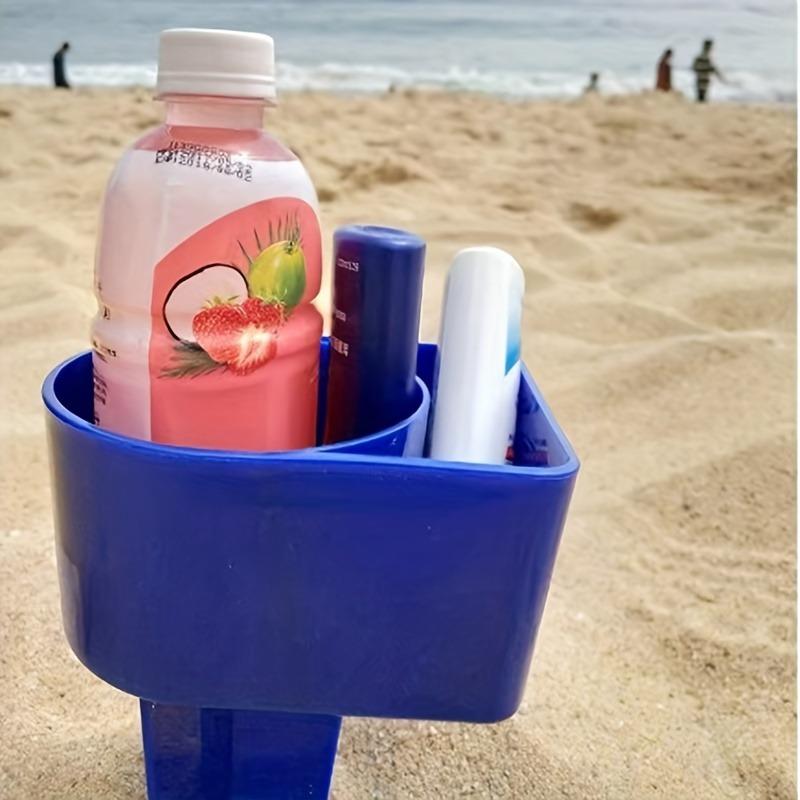 1pc Beach cup holder reusable colorful beach cup holder beautiful beach coaster - fashionable beverage and phone holder - durable beach vacation item stackable and multi-color perfect for family and friends plastic beach beverage holder