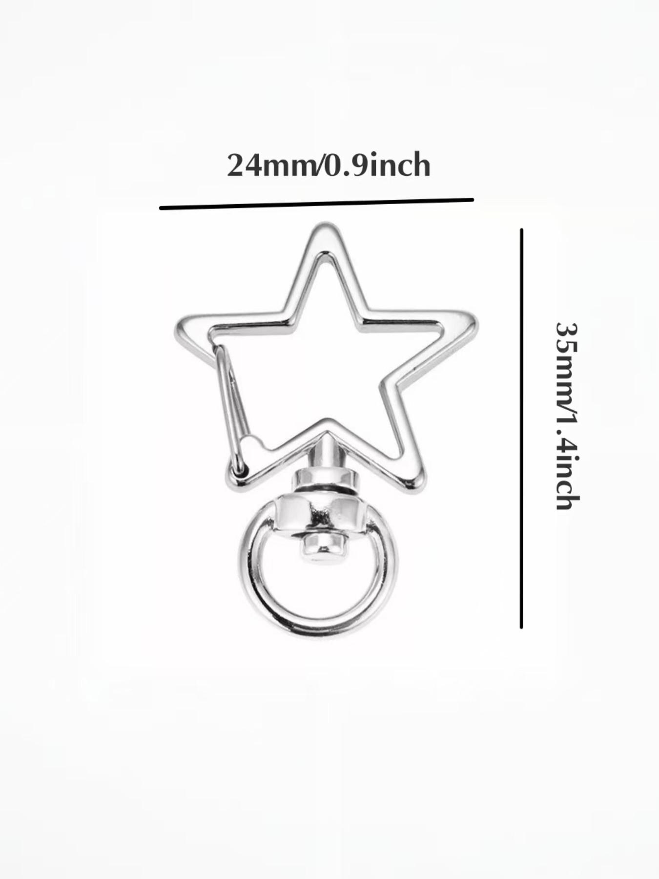 10pcs Metal Swivel Lobster Clasp Snap Hook, Key Rings, Star Shape Clasp, Durable & Versatile, Ideal for Jewelry Making & DIY Projects