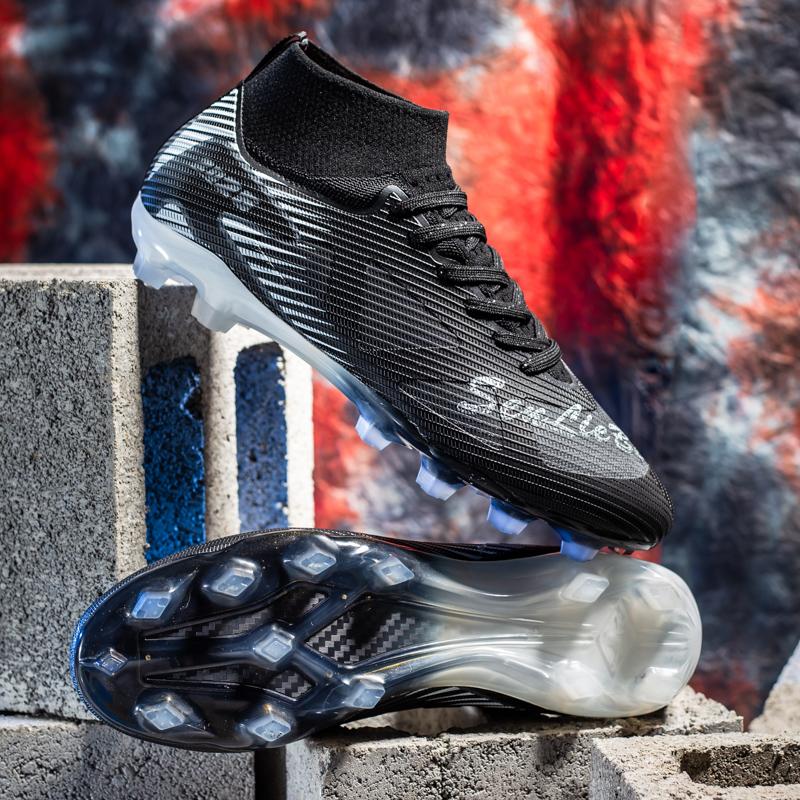 Unisex Professional Ag Football Cleats, Speed Cleats, Outdoor Sports Soccer Boots, Long Studs High Top, Artificial Grass Shoes, Turf Shoes, Lightweight Comfortable