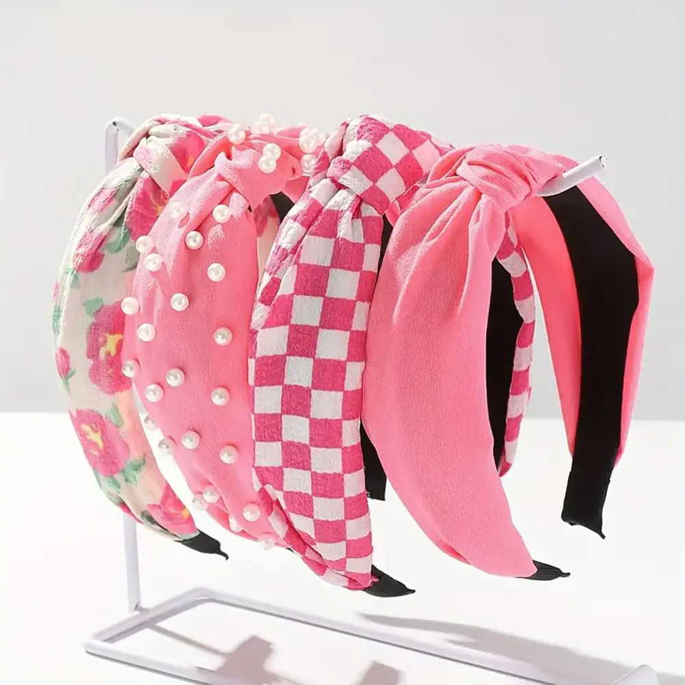 Hot  Headbands for Women Girls Cute  Bands for Women's Hair | 4 Packs Cute Flower Printed Knotted Hairband, Non Slip Fashion Wide Top Knot Womens  Band, Girls  Trendy Stuff Gifts