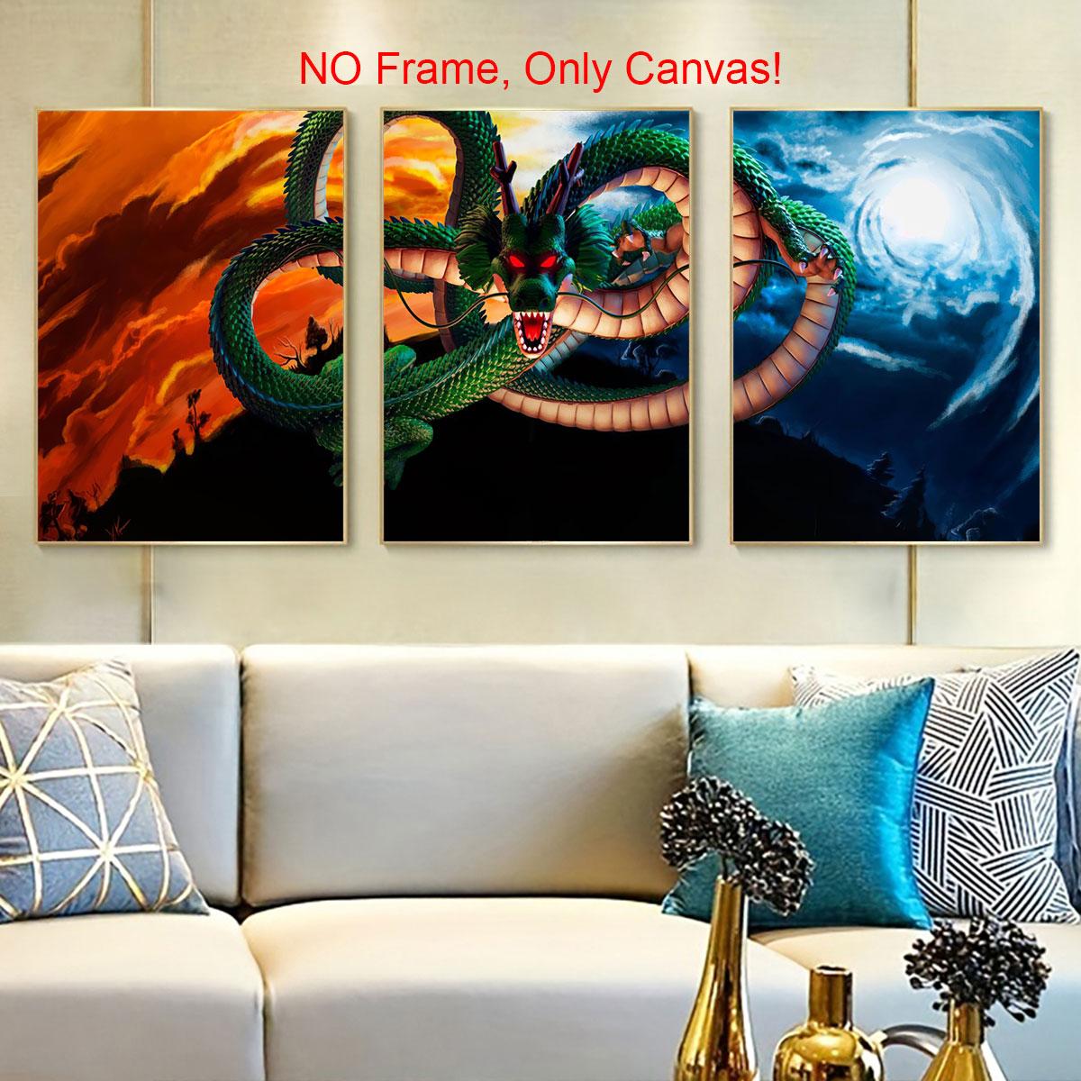 Dragon Pattern Modern Art Design Canvas Poster, 3 Counts/set Unframed Canvas Painting, Wall Decor for Home Living Room Bedroom Office