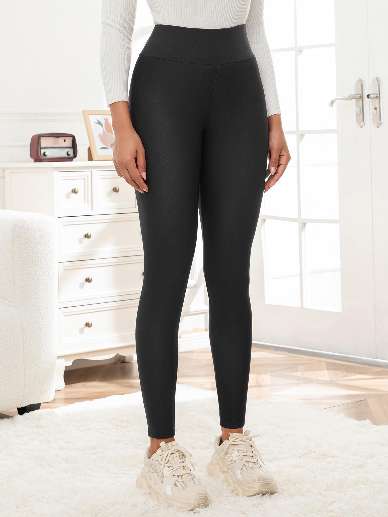 Women's Winter Fleece Lined Leggings, High Waist Warm Long Pants, Sporty Casual Daily Wear, Pack of 3, Thickened & Comfortable