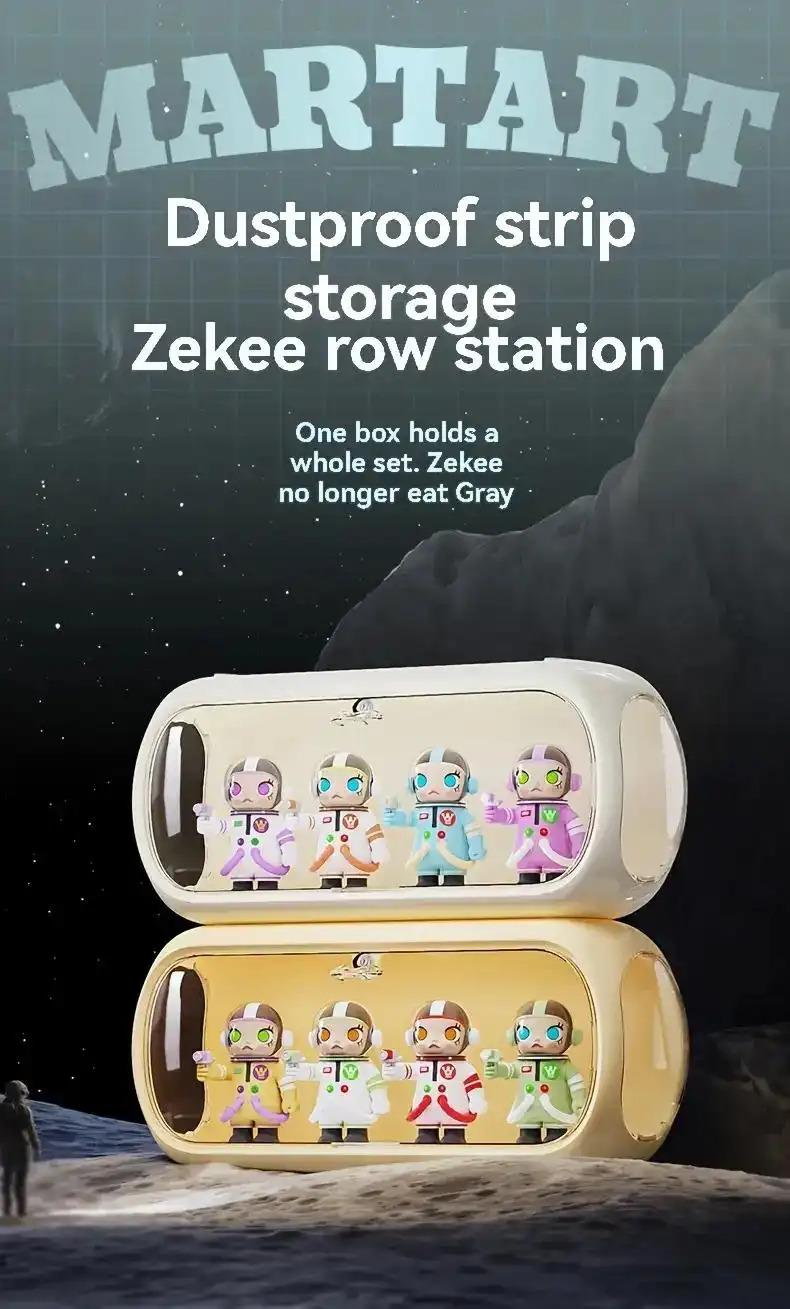 Multi-layer Stackable Collectible Display Box - Transparent Dustproof Acrylic Storage Box with Safety Compartments, Space-saving Organizer for Dolls, Figurines, Model Toys, and Collectible Items (White/Blue/Yellow), Doll Storage Display Cabinet