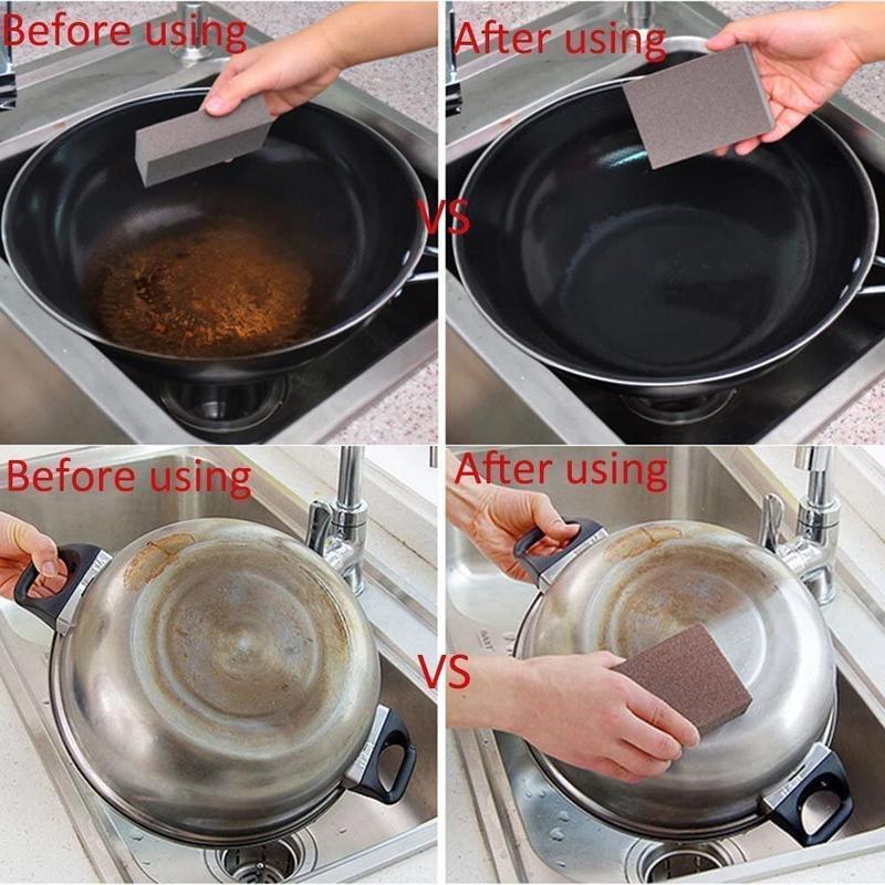 3PCS Magic Cleaning Sponge Rust Remover – Multi-Purpose Emery Pad, Powerful Stain & Grease Cleaner for Kitchen.