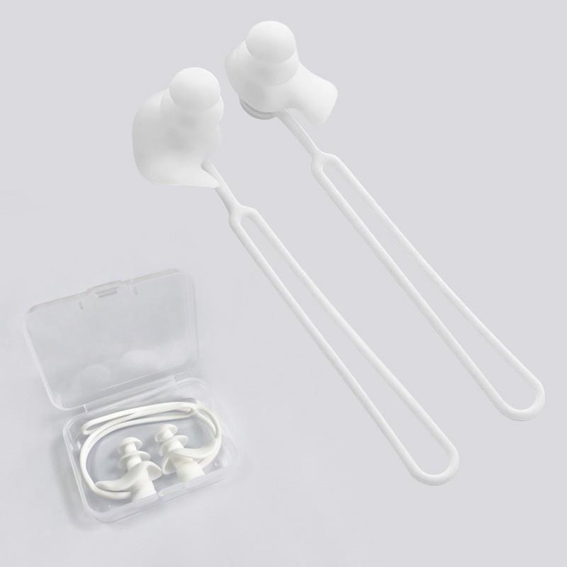 3-Layer Silicone Swim Ear Plugs with Lanyard, Waterproof and Anti-Loss, Adjustable Strap, Durable Swimming Accessories