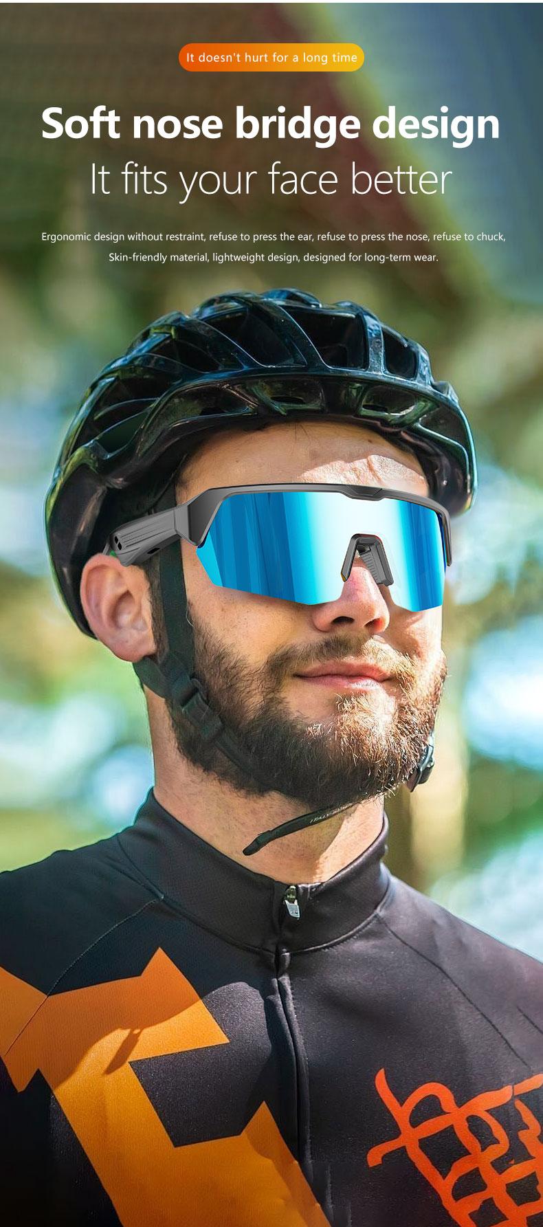 Bluetooth Smart Sunglasses with 130mAh Battery & Fast Type-C Charging-UV Protection,  Polarized Cycling Running Glasses for Men Women ,Riding, Fishing, Climbing, Hands-Free Calling Wearable Electronic Gadgets