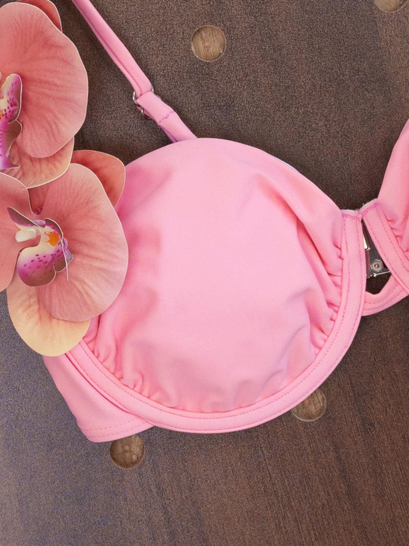 Women's Elegant Floral Swimwear Set, Padding Bikini, Perfect for Beach, Stage, Concerts, Summer Vacation, Holiday Swimsuit