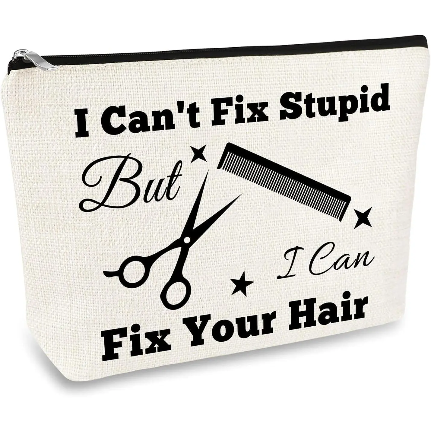 Funny Hairdresser Gift Makeup Bag - Hair Stylist Cosmetic Bag Zipper Pouch, Christmas Graduation Inspirational Gift for HairdresserGift