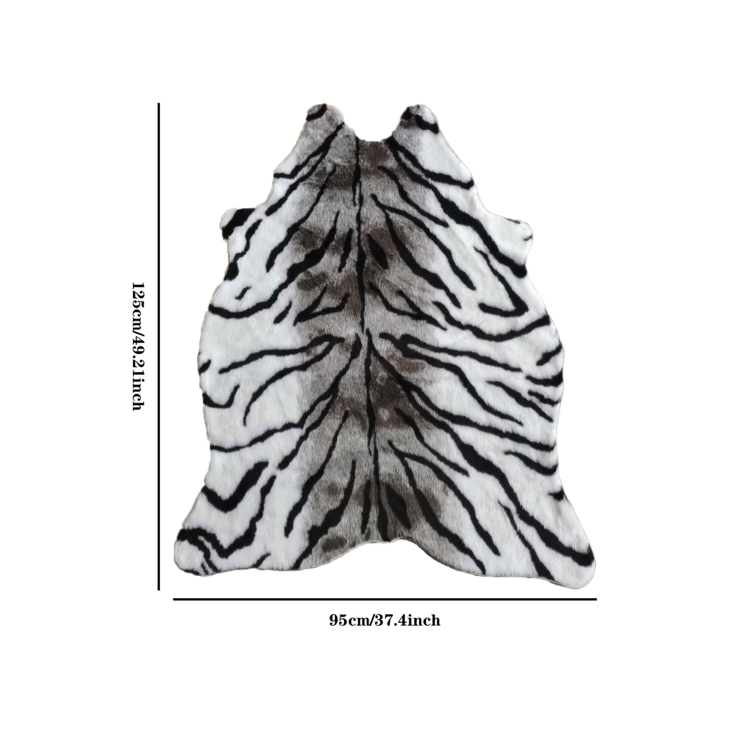 Luxurious Tiger Print Plush Rug, Animal Print Rug, Tiger Pattern Design, Soft Comfortable Bedroom Bedside Decorative Mat, Sofa Side Accent Pad, Home Decor Rugs, Non-Toxic Ca Prop 65 Compliant