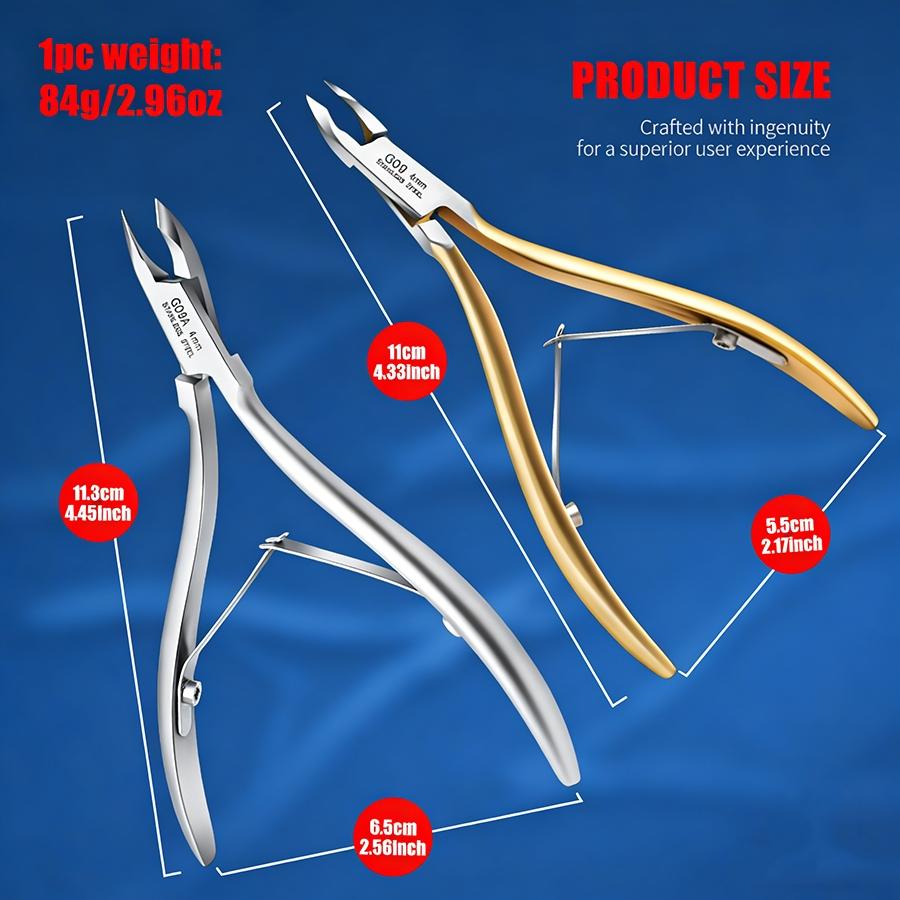 4mm Ultra Sharp Cuticle Nipper, High Quality Metal Stainless Steel Nail Trimmer, Salon Grade Tool for Dead Skin & Hangnail Removal