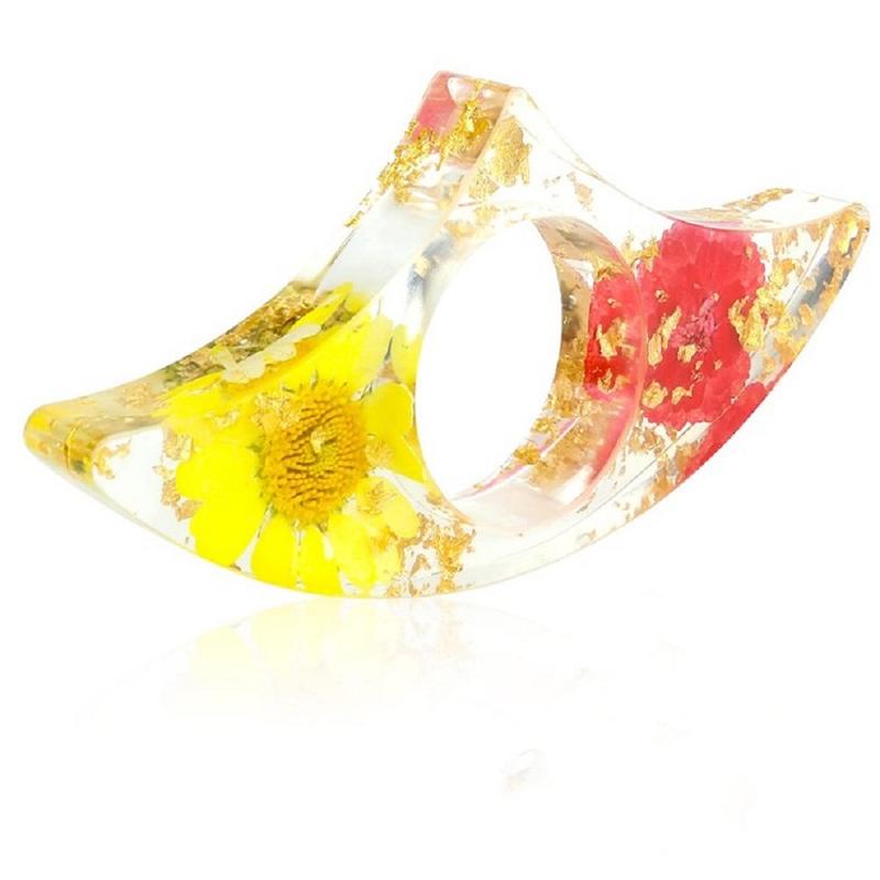 Dried Flower Resin Book Holders, 1 Piece Creative Reading Thumb Ring Page Holder, Reading Accessory for Reader Lover Bookworm