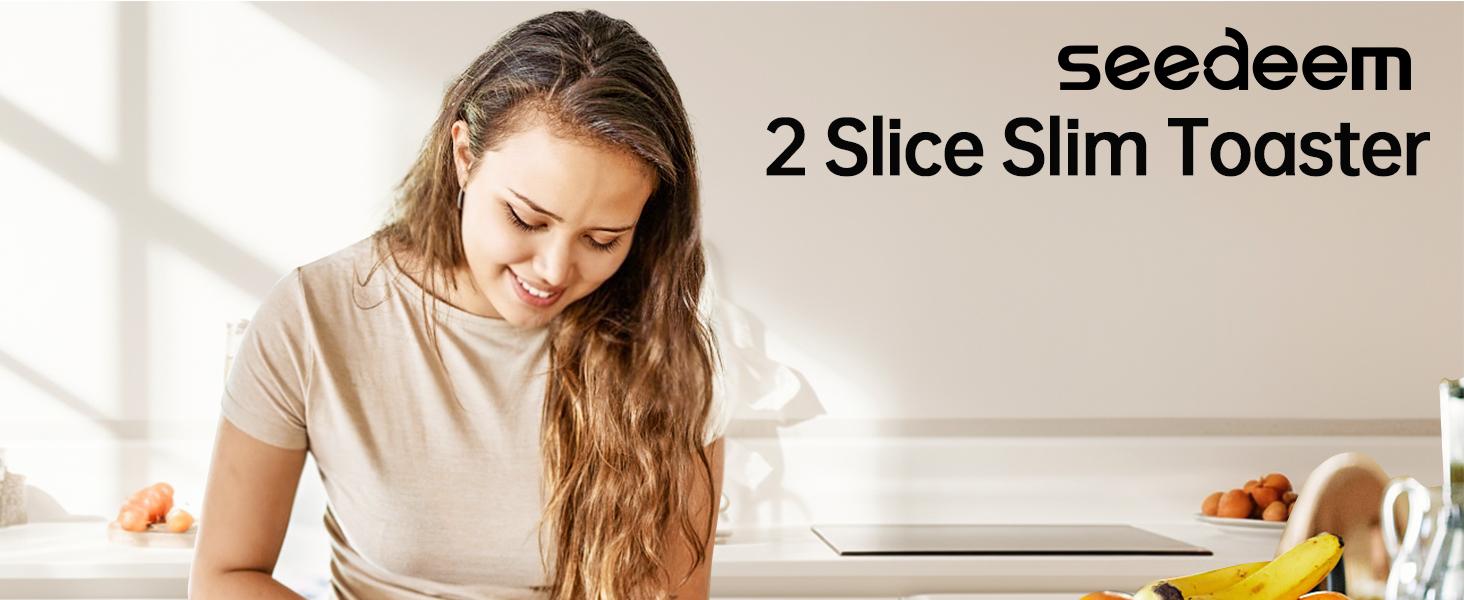 Fits-anywhere Kitchenware Slice Slim Toaster 6 Setting Shade Control with Cancel & Reheat & Defrost Removable Crumb Tray 750 Watt Household Appliances Toastie Maker tiktokshopspringglowup
