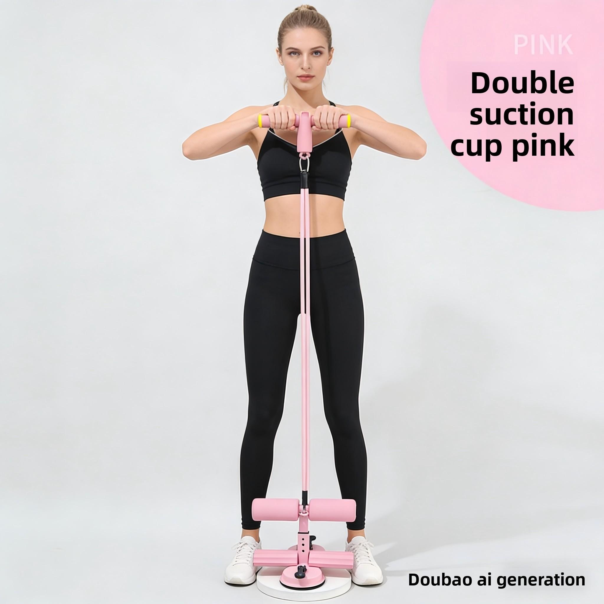 Abdominal Crunch Helper with Handle and Dual Suction Cups, Strong Suction Waist Trainer for Core Sculpting, Unisex Home Fitness Equipment