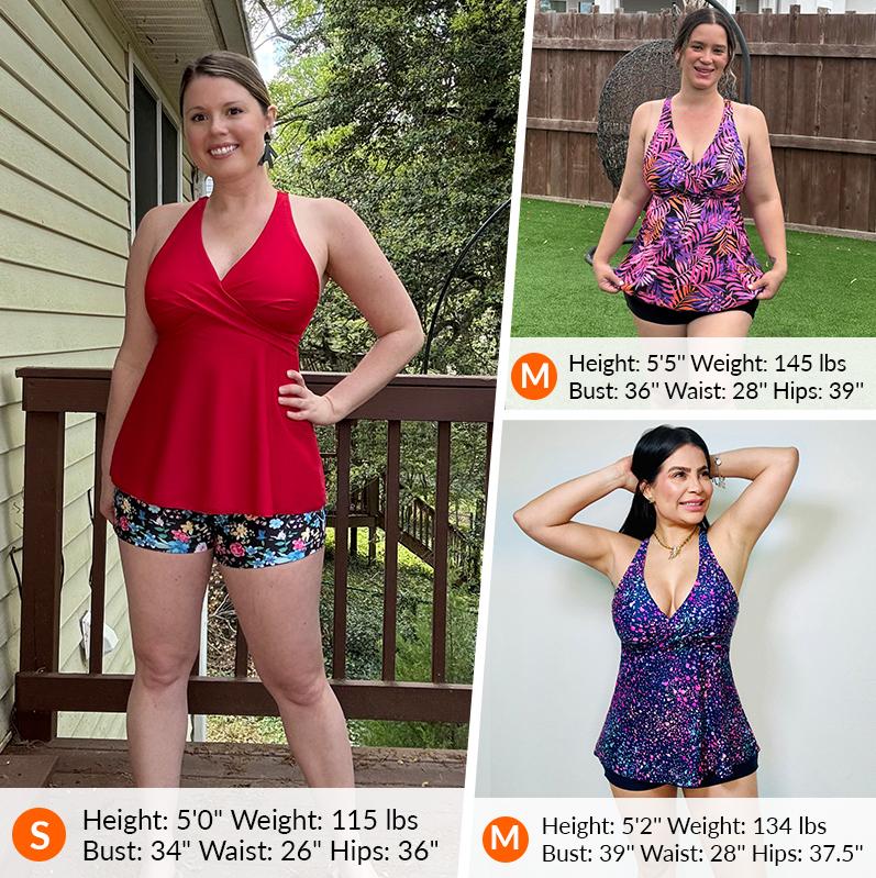 Aqua Eve Tankini Swimsuits for Women- Flowy Two Piece Bathing Suit with Shorts Tummy Control Swimwear