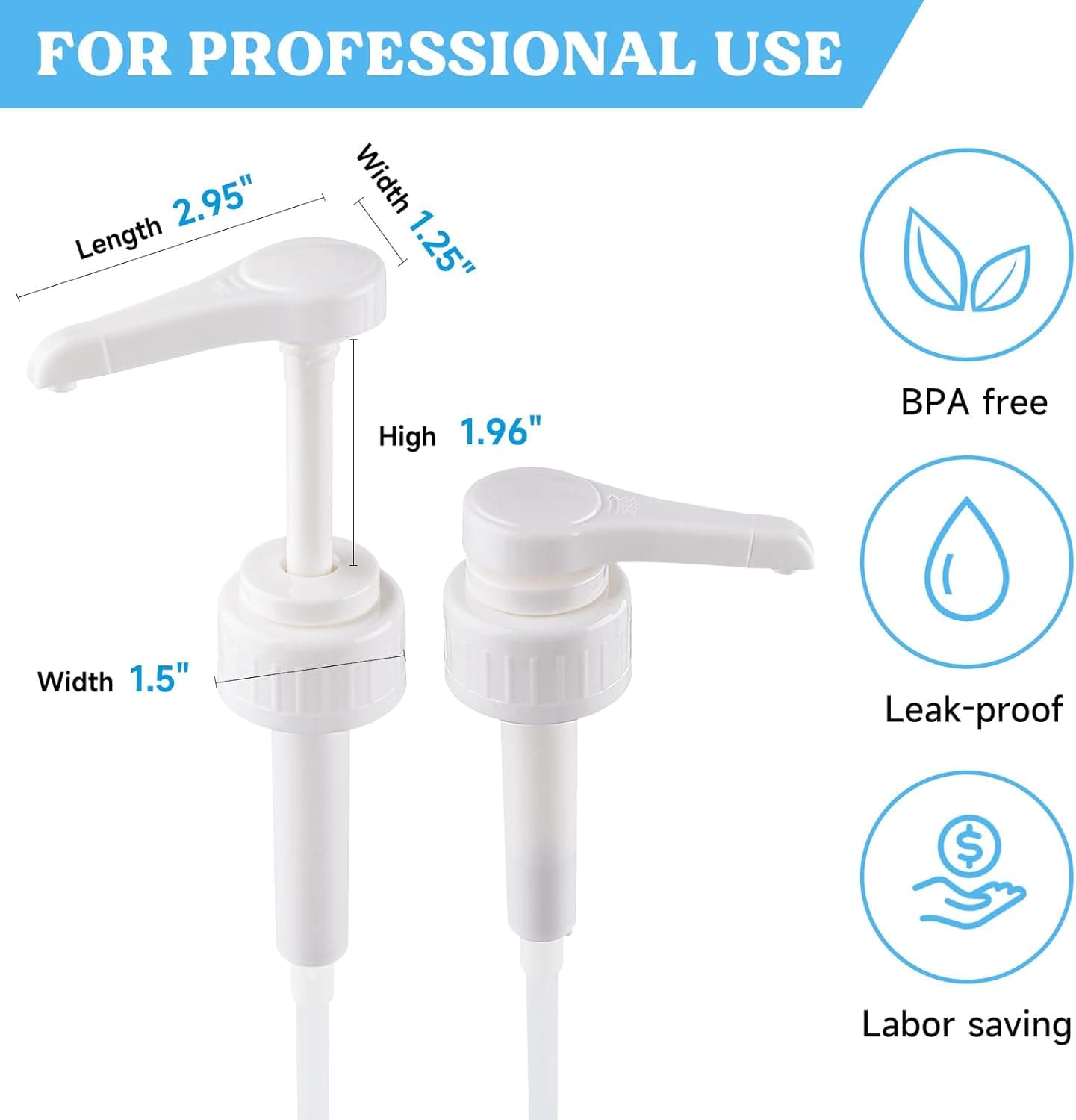 Gallon Pump Dispenser, 10CC 2Count Heavy-Duty Leak Proof Resin Pump Dispenser,BPA Free 38/401Resin Accessories for Dispensing Resin, Commercial and Household Use - LET’S Resin