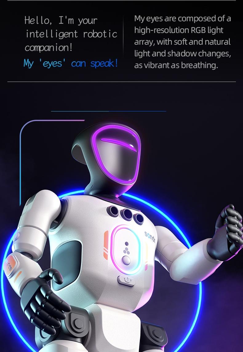 Bionic Joint Smart Robot, Realistic Robot, Intelligent Programming Language Recording Gesture Control, Multifunction Walks Slides Sings Dances Emotion Toy Ai Gift