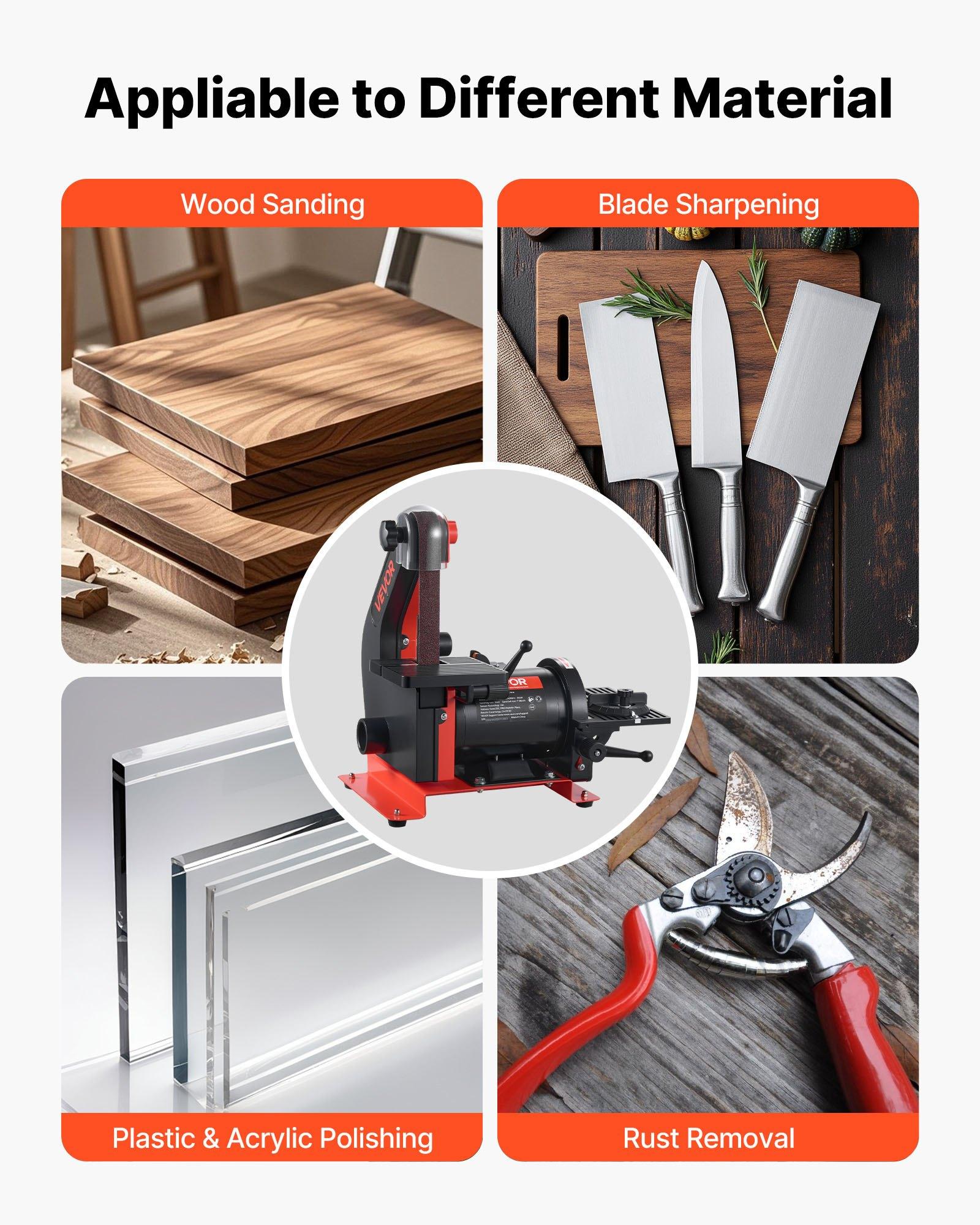 VEVOR Benchtop Disc Sander Combo, 5 inch Disc & 1" x 30" Belt Sander, 250W Power, 0-45 Adjustable Worktable, Dust Collection Ports for Woodworking, DIY Projects