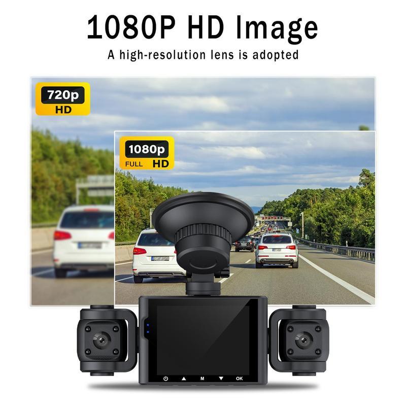 4 Channel Dash Cam, Car DVR with Front & Rear & Inside Left & Inside Right Camera, Car Electronics Accessories, Car Video Surveillance