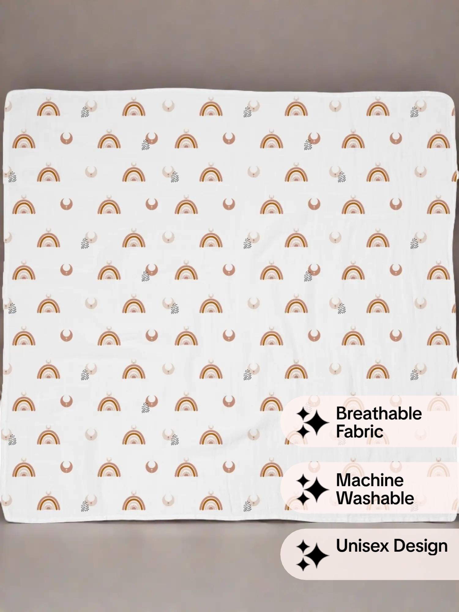 Baby Muslin Swaddle Blankets 4-Pack Breathable Receiving Blankets (35" x 40") Soft Baby Blankets for Girls and Boys Newborn Essentials Muslin Burp Cloths Swaddle Wrap Baby Gift Soft Bedding
