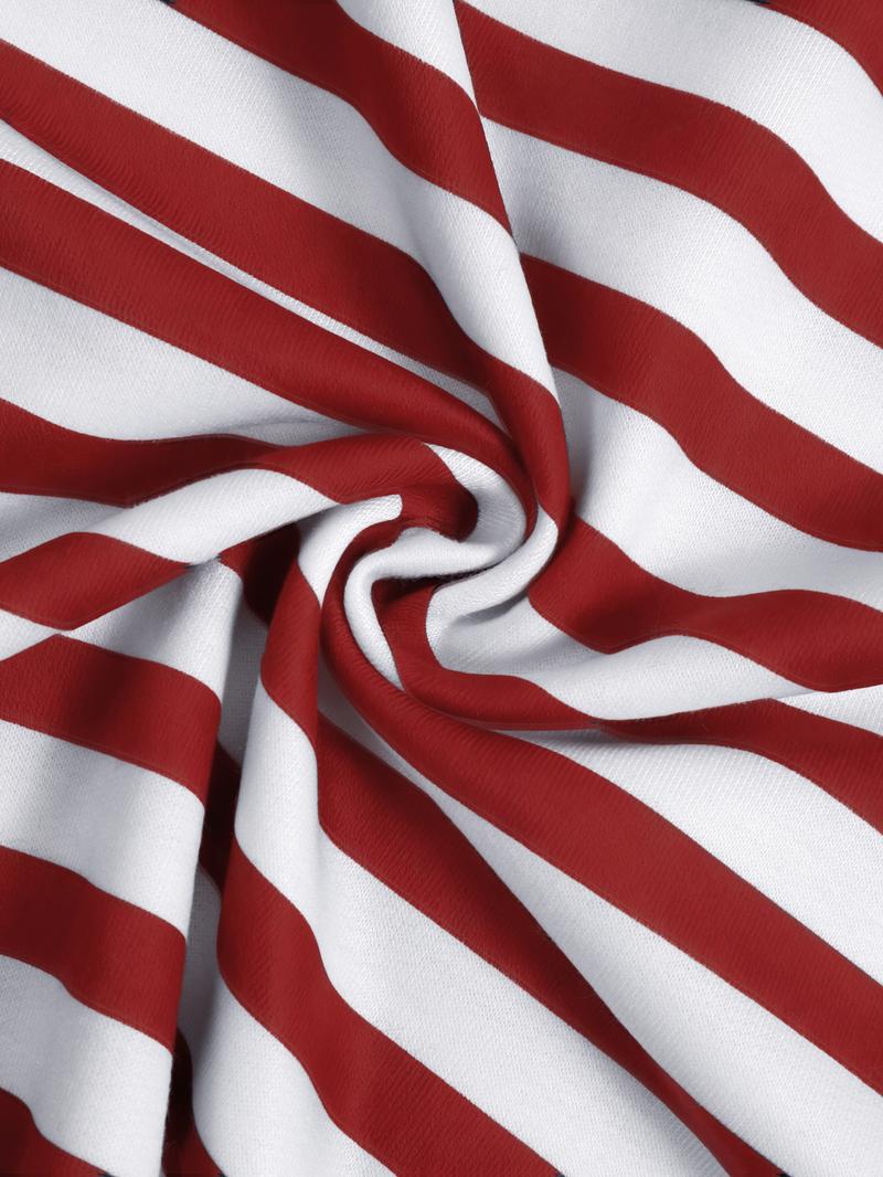 Women's Fashion Striped Casual Sportswear Set, Sweatsuit Set Outfit, Spring & Fall Long Pants and T-Shirt Two-Piece, Stylish Stripe Design