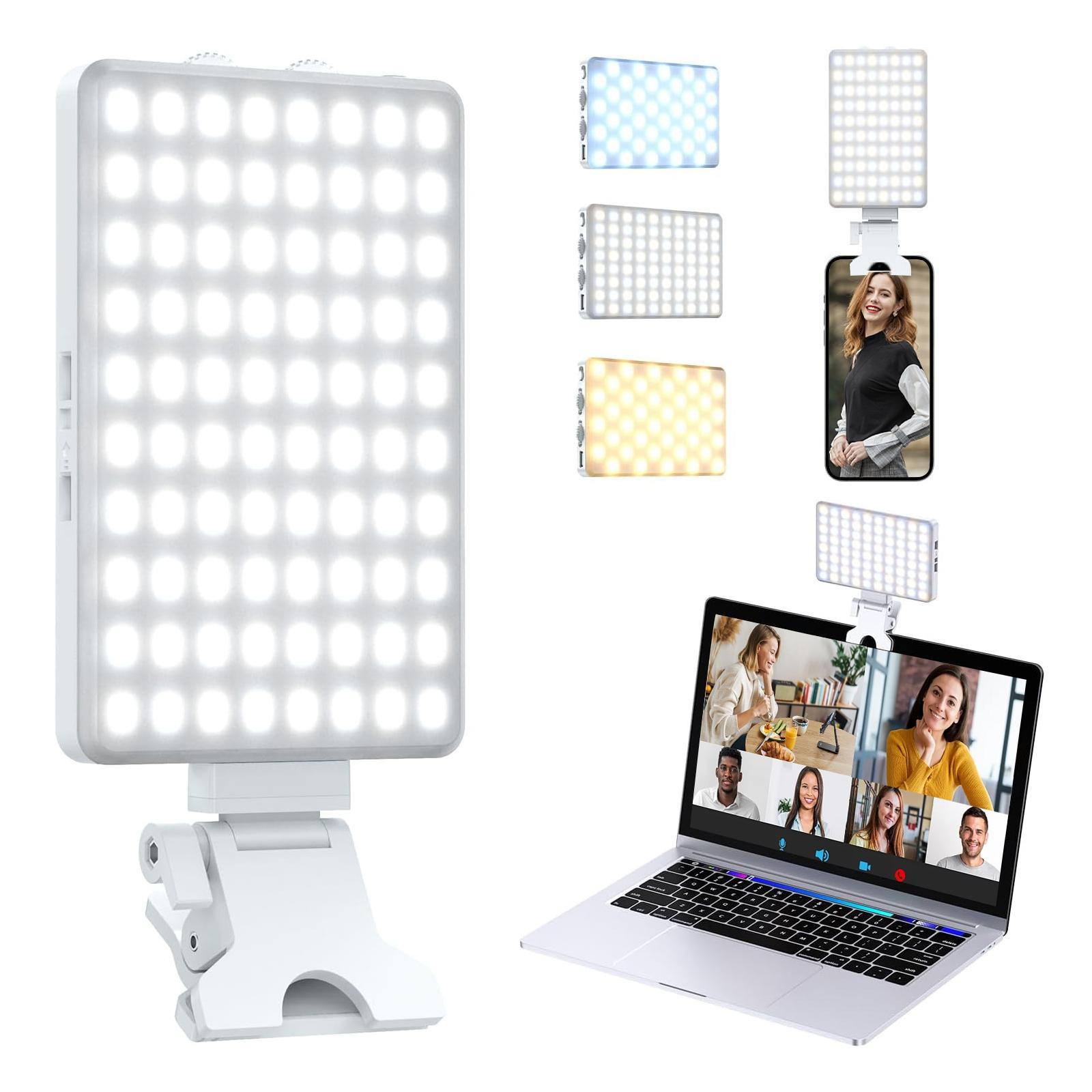 Selfie Light Clip, Adjustable Color Temperature and Brightness Fill Light, 2000mAh Rechargeable Phone Selfie Panel Light for Phone, Laptop, Makeup and Live Streaming Selfie Light Clip, Adjustable Color Temperature and Brightness Fill Light, 2000mAh Rechargeable Phone Selfie Panel Light for Phone, Laptop, Makeup and Live Streaming