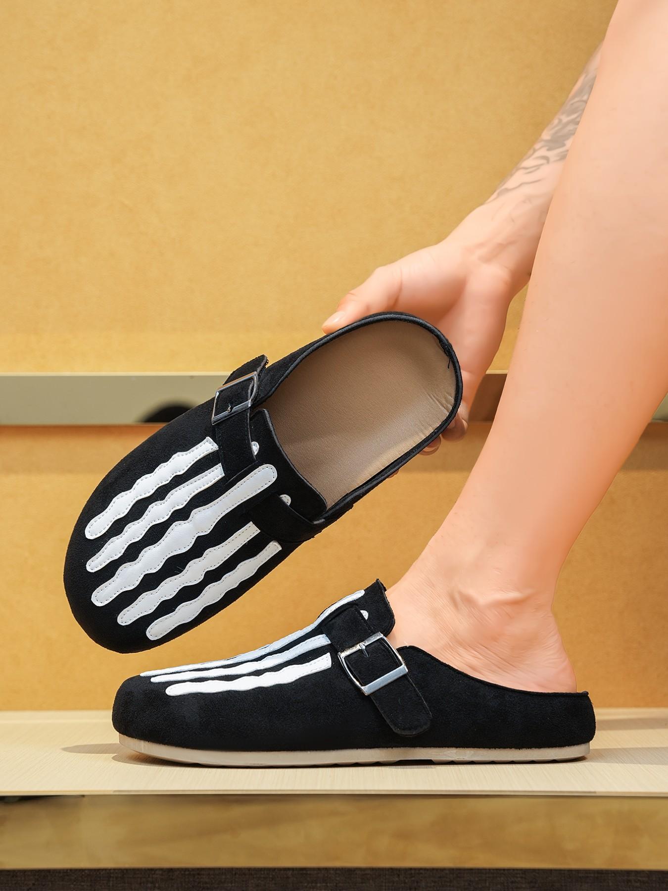 Men's Gothic Skull Sandals, Comfortable Soft Sole, Non-Slip Fashion Sports Shoes, Suitable for Spring Summer Indoor Outdoor Activities