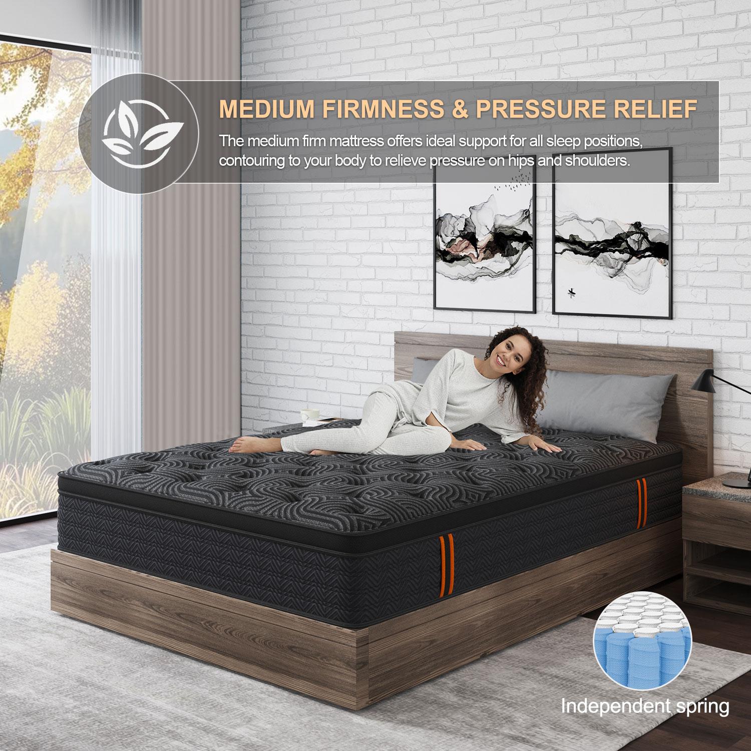 9 Inch Gel Memory Foam Mattress Twin Full Queen King Bed Hybrid Spring Mattress  In A Box ，Medium Firm for Motion Isolation, Edge Support Ergonomic pocket spring