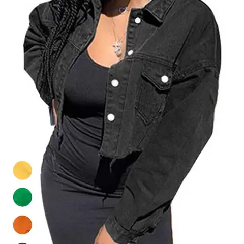 Women's Casual Vintage Short Cropped Jacket, Casual Chic Outerwear, Loose Fit Waist Show off Coat, Perfect Layering Piece for All Seasons